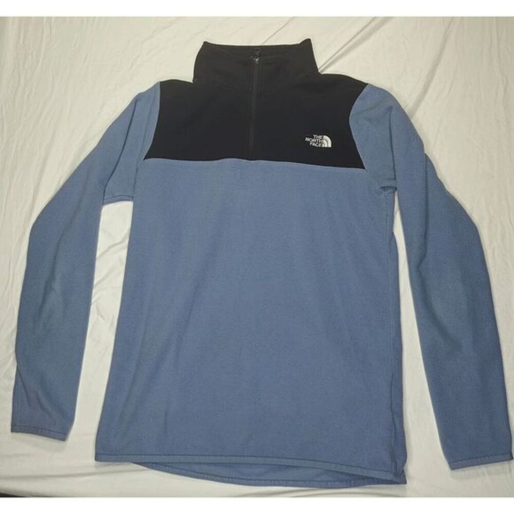 The North Face Quarter Zip Fleece Pullover Light Blue & Black Women's S
